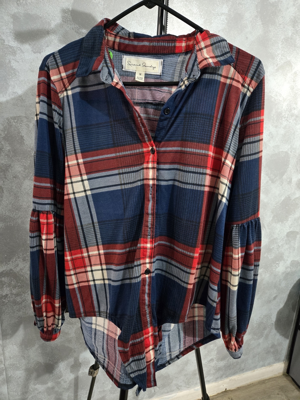 French Laundry Navy, Red & Cream Plaid Button-Down Shirt